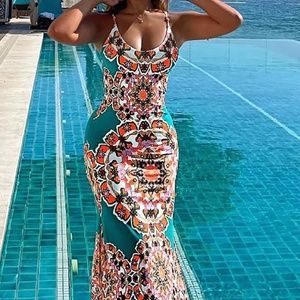 Fashion Nova Kaleidoscope Maxi Dress